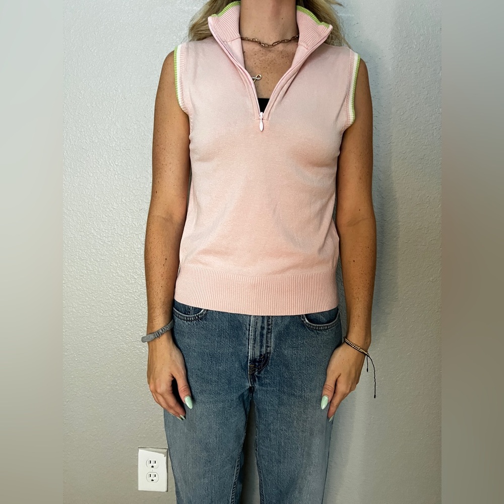 Pink sleeveless polo// size M